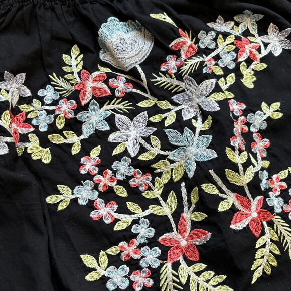 Free People Off-The-Shoulder Embroidered Dress Women's S Black Boho Festival - Picture 5 of 13